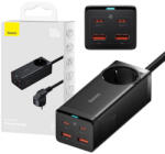 Baseus GaN3 Pro Töltő / elosztó, 2xUSB + 2xUSB-C + AC, 100W (fekete)