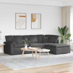 vidaXL Canapea modulara cu taburet si perne tesatura velur gri închis GartenMobel Dekor (3321198) Canapea