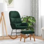 vidaXL Scaun balansoar cu suport picioare, verde închis, catifea GartenMobel Dekor (3315129) Balansoar