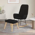 vidaXL Scaun balansoar cu taburet, Negru, material textil GartenMobel Dekor (3097710) Balansoar