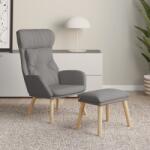 vidaXL Scaun de relaxare cu taburet, gri deschis, textil GartenMobel Dekor (3097750)