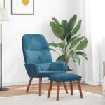 vidaXL Scaun de relaxare cu taburet, albastru, catifea GartenMobel Dekor (3315126)