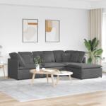 vidaXL Canapea modulara cu taburet si perne tesatura velur gri închis GartenMobel Dekor (3321318) Canapea