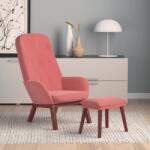 vidaXL Scaun de relaxare cu taburet, roz, catifea GartenMobel Dekor (3097660)