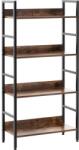Sersimo Etajera industriala cu 4 polite din MDF si cadru metalic, maro inchis, 60x28x124, 5 cm (HF-0045)