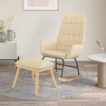 vidaXL Scaun balansoar cu taburet, crem, material textil GartenMobel Dekor (3097706) Balansoar