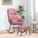 vidaXL Scaun balansoar cu suport picioare, roz, catifea GartenMobel Dekor (3315131) Balansoar