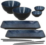 Tognana Set sushi din portelan FUTARI, 8 piese, negru si albastru închis (44043) Serviciu de masa