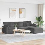 vidaXL Canapea modulara cu taburet si perne Gri închis GartenMobel Dekor (3321078) Canapea