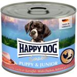 Happy Dog Sensible Puppy Junior Pui, somon și cartof hrană umedă pentru căței și câini tineri 200 g