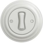 Reblig - Comutator retro pentru scară cu ramă nr. 6, ceramică albă (RG0007C)