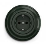 Reblig - Priză retro pentru locuință cu ramă SCHUKO 230 V/16 A, verde (RG0061G)