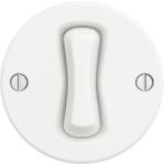 Reblig - Întrerupător retro încrucișat fără ramă, nr. 7, alb zăpadă (RG0149)