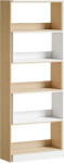 HOMCOM Bibliotecă de Colț cu 5 Polițe, Design Rotativ 350°, Lemn/Alb | Aosom Romania (836-717V80LR) Biblioteca