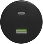 Reblig - Priză USB retro A+C, fără ramă, neagră (RG0071)