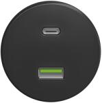Reblig - Priză USB retro A+C, fără ramă, antracit (RG0083)