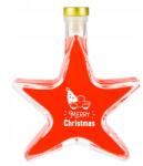 Bimberek 200 ml-es csillag alakú díszpalack, átlátszó, arany kupakkal, likőrhöz vagy borhoz (ZES000501)