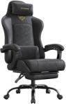SONGMICS Ergonomikus játékos szék lábtartóval, karfákkal, tintafekete (OBG079B01) - pepita