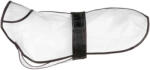 Pelernă de ploaie practică, impermeabilă, cu ornamente negre pentru câini (Lungimea spatelui: 46 cm | Circumferința gâtului: 38 cm | Circumferința pieptului: 46-66 cm)