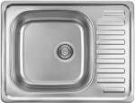 Kuchinox Junak, 1 rekeszes rozsdamentes mosogató 650x500x175 mm csepegtetővel, rovátkolt felület, acél, LAV-SQA_313T (LAV-SQA_313T)