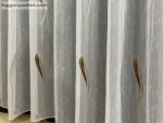 fuggonyoutlet Voile, Seda, fehér alapon barna, 400x260 cm