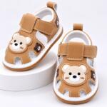 SuperBaby Sandalute maro cu piuitoare - Happy Cute Bear