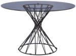OpenHomeSelection Masa dining rotunda blat de sticla securizata si metal 120 X 120 X 75 CM (602634)