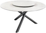 Invicta interior Masa de dining SPIN O 150cm cu platou detasabil ceramic aspect marmura alb (44225)