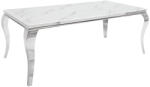 Invicta interior Masa dining Barock cu blat din sticla opal si picioare din otel inoxidabil argintiu, 180 cm (39995)
