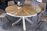 Invicta interior Masa dining rotunda Barracuda cu blat din lemn masiv de tec, 120 cm (43622)