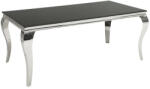 Invicta interior Masa dining Barock cu blat din sticla opal si picioare din otel inoxidabil argintiu, 180 cm (36544)