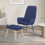 vidaXL Scaun balansoar cu taburet, albastru, material textil GartenMobel Dekor (3097708) Balansoar