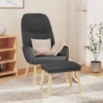 vidaXL Scaun de relaxare cu taburet, gri închis, textil GartenMobel Dekor (3097343)