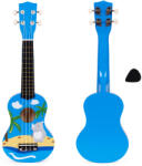 ECOTOYS Gyerek ukulele, ECOTOYS MF019H, kék, 17, 5 x 6 x 53 cm, fa, hangolható, 4 nejlon húrral, pengetővel, 12 bunddal, 3 éves kortól ajánlott (TF4738)