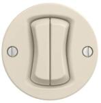 Reblig - Întrerupător dublu retro pentru scară, fără ramă, nr. 6+6, bej (RG0131)
