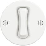 Reblig - Întrerupător retro unipolar fără ramă, nr. 1, alb zăpadă (RG0145)