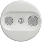 Reblig - Priză retro TV+Radio cu trecere, fără ramă, ceramică albă (RG0065)