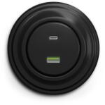 Reblig - Priză USB retro A+C cu ramă neagră (RG0016K)