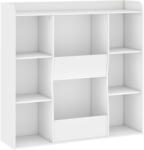 AIYAPLAY Mobilier de depozitare pentru copii, bibliotecă pentru copii cu 8 compartimente și etajeră superioară, 104 x 29 x 101, 5 cm, alb | Aosom Romania (311-116V00WT) Raft