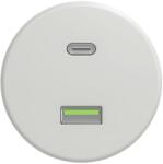 Reblig - Priză USB retro A+C, ceramică albă, fără ramă (RG0067)