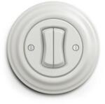 Reblig - Întrerupător retro în serie cu ramă nr. 5, alb ceramic (RG0007B)