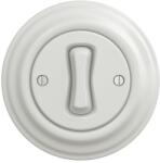 Reblig - Întrerupător încrucișat retro cu ramă nr. 7, alb ceramic (RG0007E)