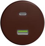 Reblig - Priză USB retro cu porturi USB-A și USB-C, fără ramă, maro (RG0079)