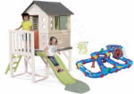 Smoby Set căsuță pe piloni și pistă de apă apă cu moară House On Stilts Life Smoby extensibil cu tobogan de 1, 5 m cu jet de apă (SM810802-19) Casuta pentru copii