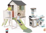 Smoby Set căsuță pe piloni și bucătărie cu mașină de spălat House On Stilts Life Smoby extensibilă cu tobogan de 1, 5 m cu apă (SM810802-13) Casuta pentru copii