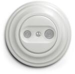Reblig - Retro priză abonat TV+Radio (terminală) cu ramă, ceramică albă (RG0007H)