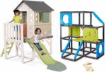 Smoby Set căsuță pe piloni și cățărătoare și pereți de cățărat House On Stilts Life Smoby extensibil cu un tobogan de 1, 5 m cu jet de apă (SM810802-5) Casuta pentru copii
