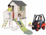 Smoby Set căsuță pe piloni și stivuitor House On Stilts Life Smoby extensibilă cu tobogan de 1, 5 m cu jet de apă (SM810802-20) Casuta pentru copii