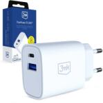 3mk Protection - Fali töltő GaN - USB, Type-C 30W, PD 3.0, QC4 - Fehér