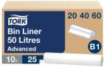 Tork Hulladékgyűjtő zsák, 50 l, B1 rendszer, 25 db, TORK, átlátszó (KHH949) - primatinta